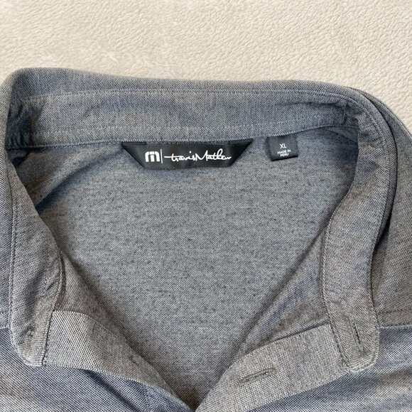 Travis Mathew Mens Polo Shirt Size XL Gray Cotton Blend Short Sleeve Casual - Picture 5 of 8